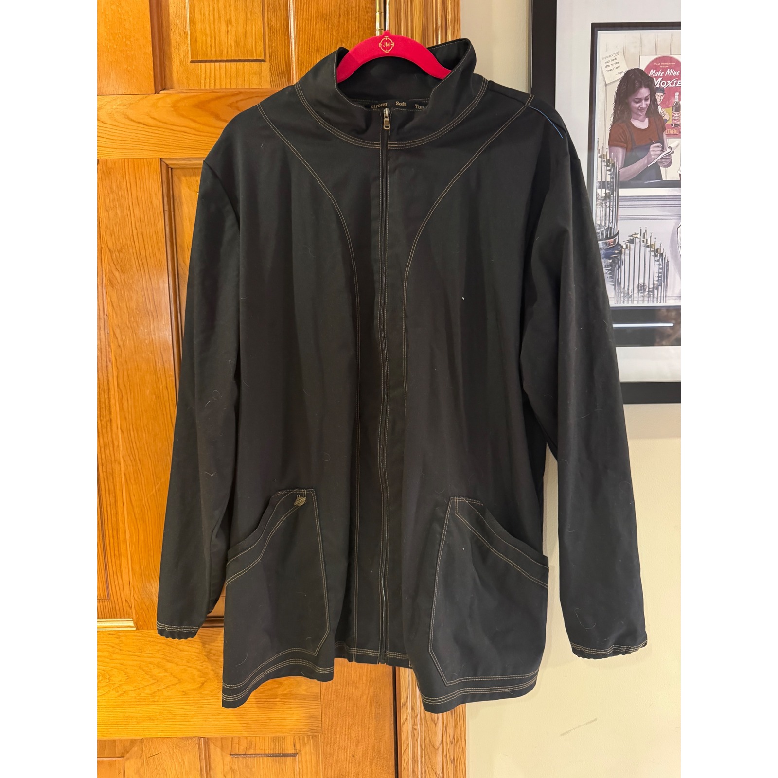 Dickies Dk302 Black Zip Up Jacket 2xl Mens Workwear Stretch Lightweight Casual
